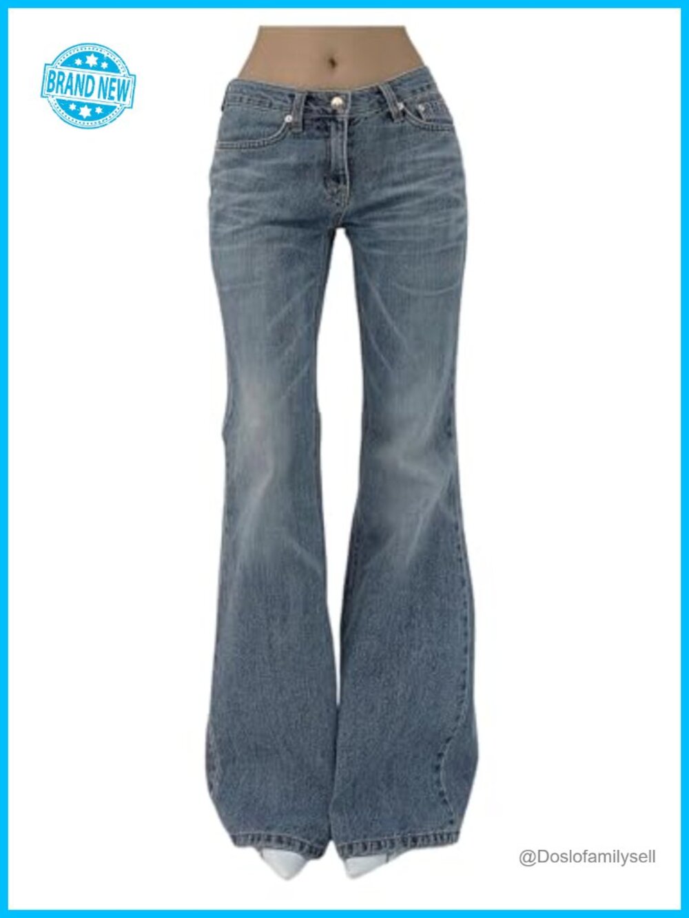 Women's Y2k Low Rise Flare Leg Denim Pants Bell Bottom Jeans